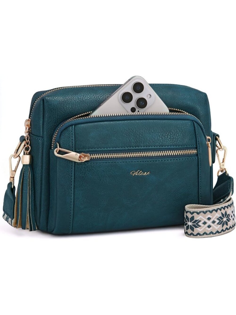 Women Blue Vegan Leather Purses Stylish Designer Pockets Crossbody Bags